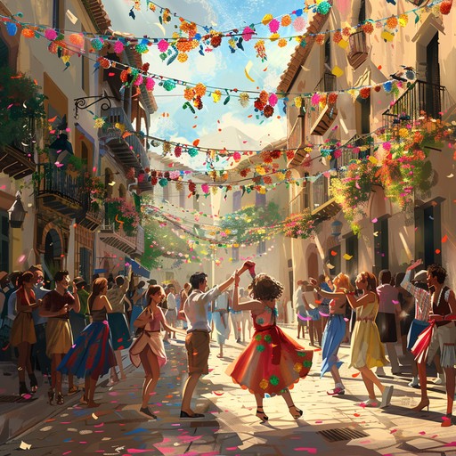 An exhilarating instrumental infused with upbeat rhythms and whimsical tunes, embodying the spirit of latin street celebrations. Bursting with joy and energy, perfect for lively gatherings.