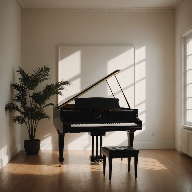 A gentle piano sets a contemplative mood, subtly enhanced by underlying rhythmic beats that add a layer of complexity without overpowering the emotional tone of the track.