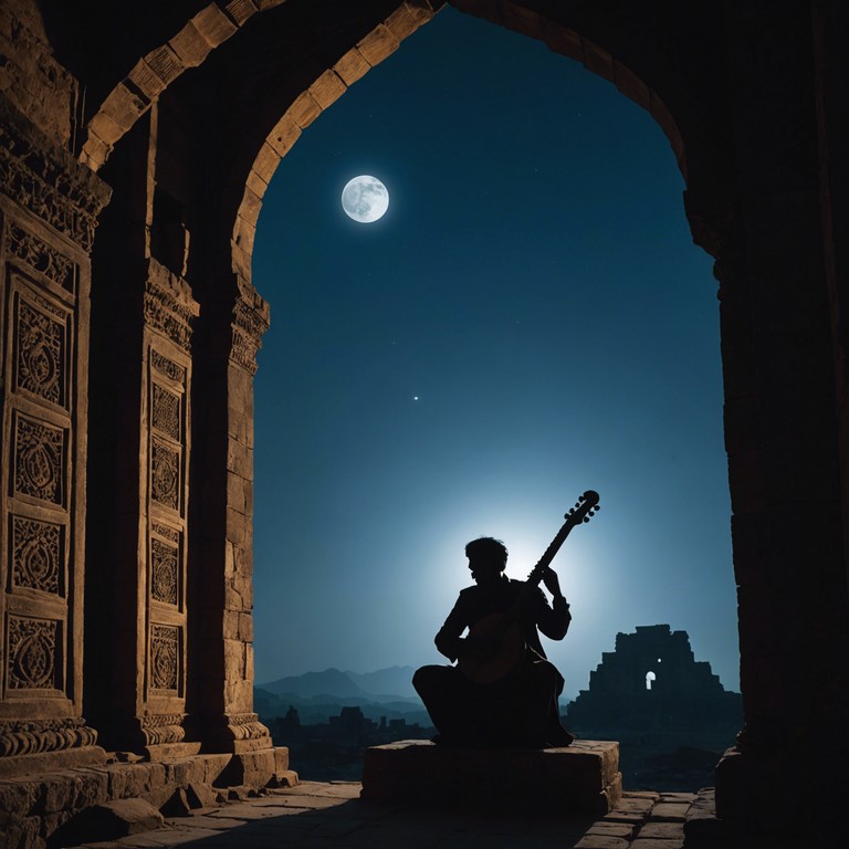 Transporting listeners back through time to the haunting ruins where history whispers its secrets through dark and reflective sitar harmonies.