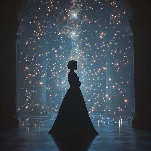 An ethereal operatic piece interwoven with delicate harp strings and haunting vocals, painting a picture of a serene night filled with twinkling stars. This track takes the listener on a journey through a dreamscape where every note evokes a sense of awe and wonder, capturing the mysterious beauty of the celestial.