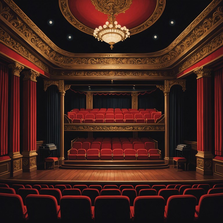 An instrumental piece evoking the subtle drama of a dimly lit, empty theater after the final act. The music captures the essence of solitude and the reminiscence of past performances, incorporating soft, lingering notes that echo through the hushed hall.