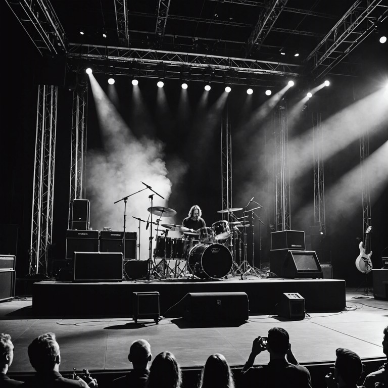 Imagine a grand orchestra hall filled with rock elements; violins and electric guitars create a fusion that celebrates modern and classical music triumphs alike.