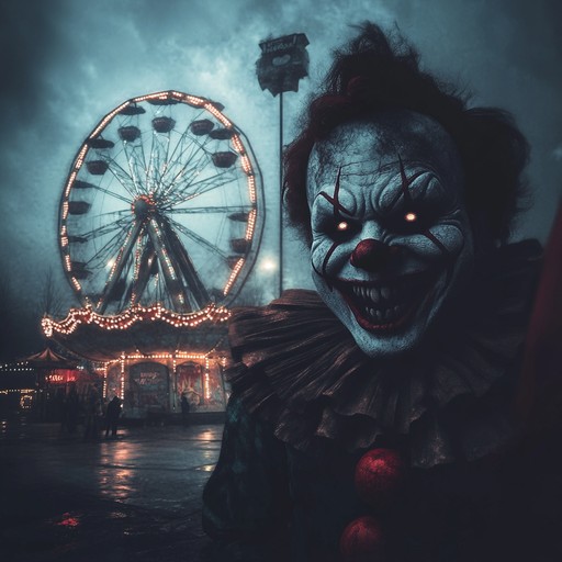 A captivating yet chilling journey through a nightmarish circus featuring waltzing clowns, shadowy figures, and unsettling soundscapes that create an atmosphere of dread and bizarre entertainment.