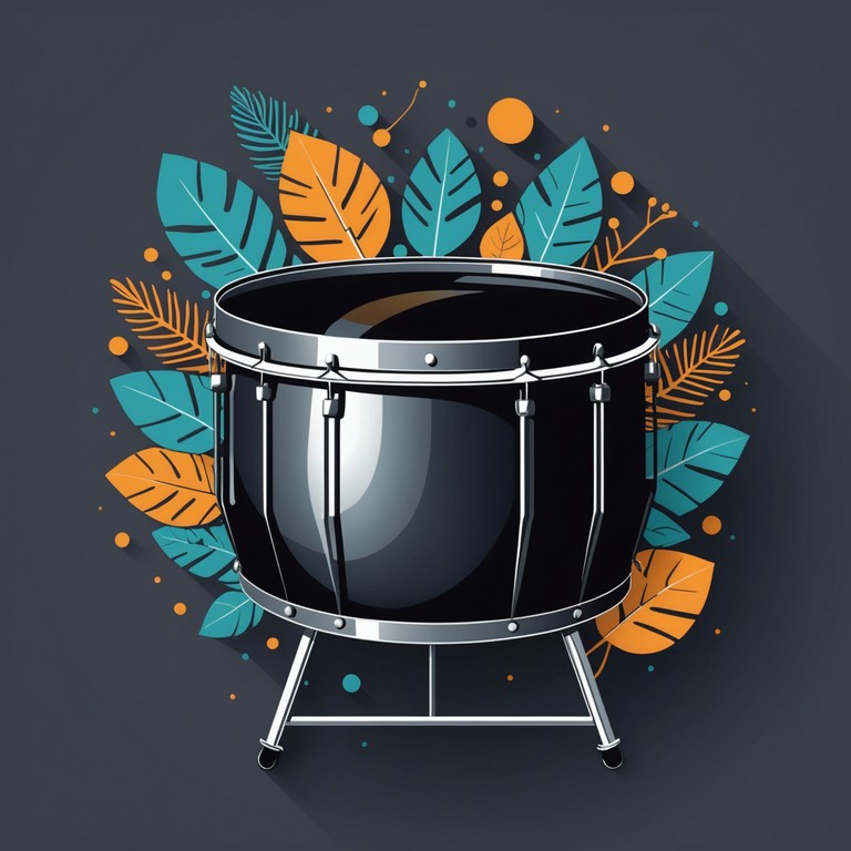 The music captures the essence of being at a vibrant, colorful beach party, but with an undercurrent of personal anxiety and contemplation, using the steel drum's resonant tones to underscore a sense of nervous excitement.