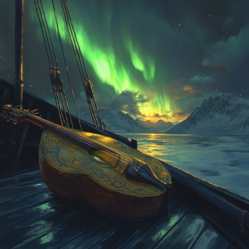 A gentle instrumental piece that evokes the serene and tranquil moments experienced by sailors aboard russian naval vessels during calm nights at sea, combining the delicate sounds of the balalaika with ambient textures to create a peaceful atmosphere reminiscent of the northern seas.