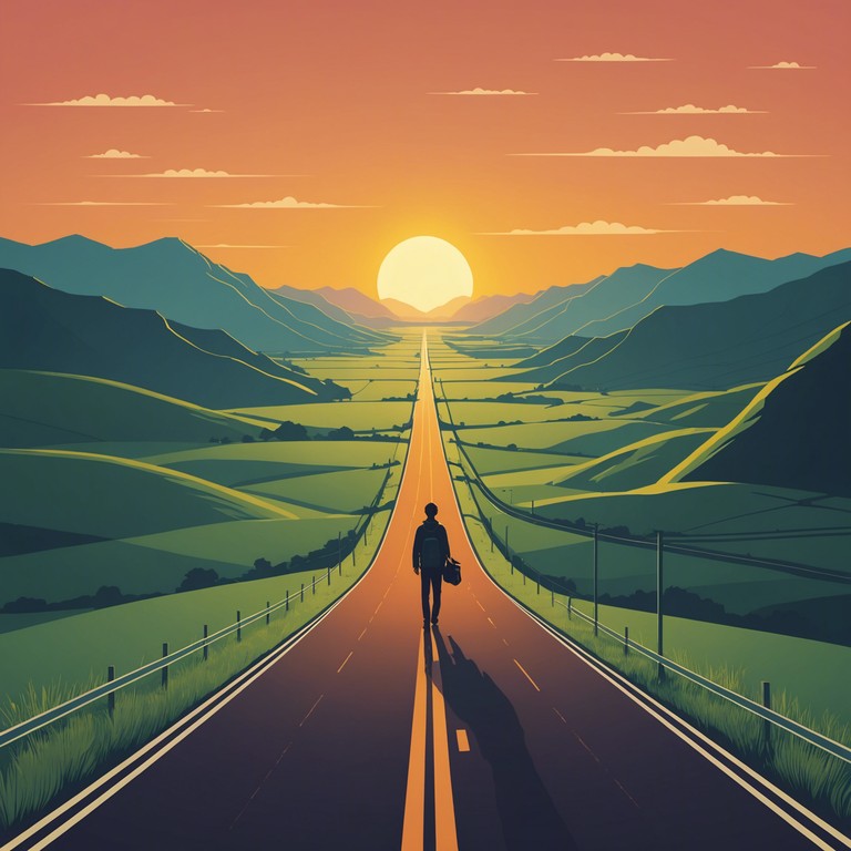 Echoes of quiet highways immerses the listener in a serene musical experience, reminiscent of a lone traveler's meditative journey through quiet, winding roads, surrounded by nature's untouched beauty. The track uses subtle string vibrations to mimic the whispers of the wind, enhancing the overall feeling of peace and introspection