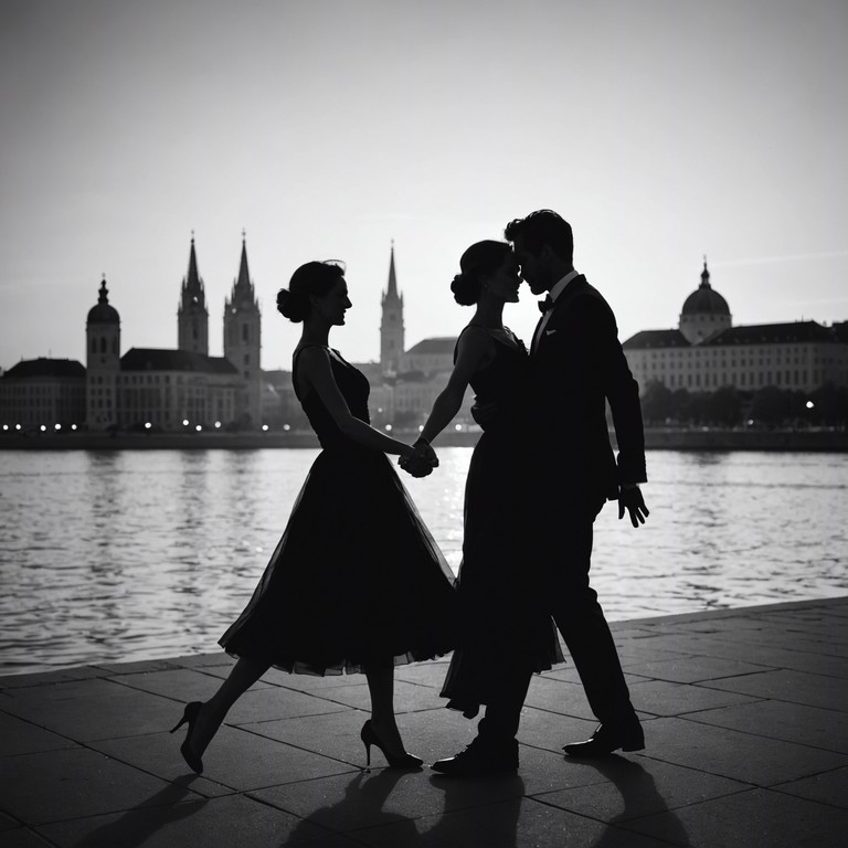 Imagine a couple deeply in love, dancing through vienna's historic streets, their movements a testament to a bygone era of romance. The accordion plays a melody that speaks directly to the heart, under the canopy of a twinkling starry sky, as the city sleeps and dreams of its own timeless love stories.