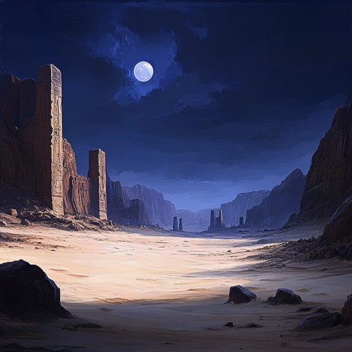 Engage in a soothing journey through an ethereal desert. Imagine the faint whispers of ancient sands, distant traditional flutes echoing, and the vast expanse capturing the essence of mystical serenity. This piece encapsulates the mysterious and tranquil ambiance of an untouched, exotic desert, transporting listeners to a realm beyond time.