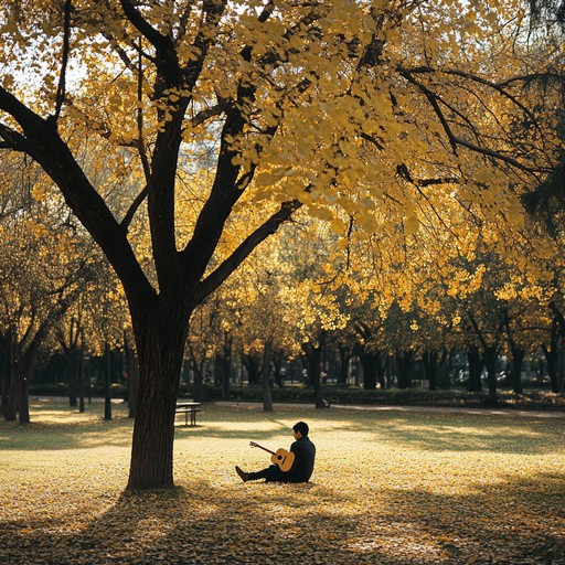 As leaves turn golden and the air grows crisp, an acoustic guitar captures the essence of autumn's slow dance. Soft strumming patterns intertwine with the rustling leaves, creating a soundscape that feels like a warm embrace on a chilly day.