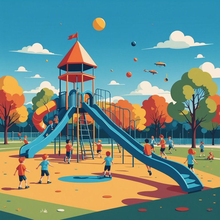 A high energy instrumental track designed for children's playtime, featuring dynamic rhythms and an aggressive undertone that captures the excitement of a bustling playground. Perfect for energizing young listeners and evoking a sense of action and adventure.