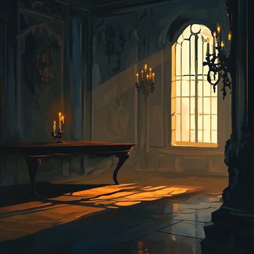 A delicately woven baroque composition that dances between light and shadow, portraying a serene evening as it progresses into a calm night. The interplay of the harpsichord evokes an image of flickering candlelight, creating an ambiance that is both tranquil and captivating.