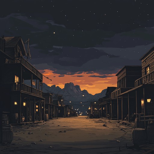 A sorrowful tune that echoes through an abandoned main street at dusk, emphasizing the profound loneliness of the western frontier. Each strum of the acoustic guitar paints a picture of fading glory and unfulfilled dreams