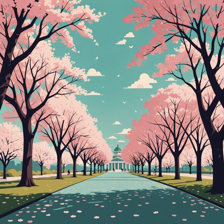 This instrumental track captures the essence of a joyful spring day in japan as cherry blossoms gently sway in the breeze. The music is infused with a sense of new beginnings and happiness, ideal for evoking the serene beauty of sakura season.