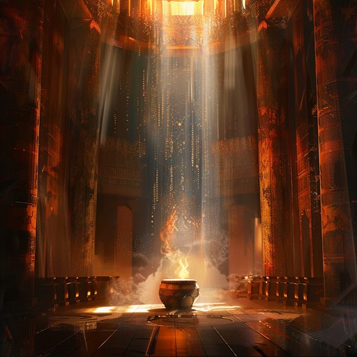 Embark on a spiritual journey with ancient temple drum echoes and ambient soundscapes. This piece combines traditional djembe rhythms with ethereal tones, creating a powerful and mystical atmosphere that transports listeners to a sacred, timeless realm.