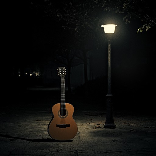 A soft, fingerpicked acoustic guitar weaves a melancholic melody that captures the essence of loneliness. The subtle variations in the chords mimic the ebb and flow of introspection, ideal for moments of solitude. The piece unfolds slowly, allowing listeners to feel each note deeply, painting a soundscape of quiet reflection and inner peace.