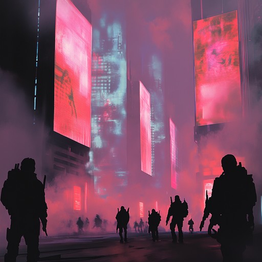 An instrumental track blending synthetic pulses and gritty basslines, capturing the essence of a rebellious cyberpunk cityscape where technology and defiance intertwine.