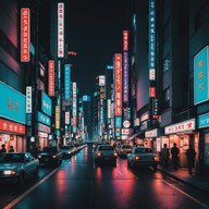 energetic beats, catchy melodies, vibrant tokyo nightlife.