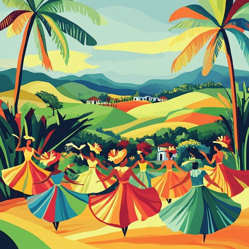 This lively sertanejo song captures the essence of a vibrant summer day in the brazilian countryside, featuring energetic rhythms and dynamic guitar chords that inspire spontaneous dance and joy under the sunny sky. The instrumental interplay will transport listeners to a festive rural setting filled with movement and cheerful vibes.