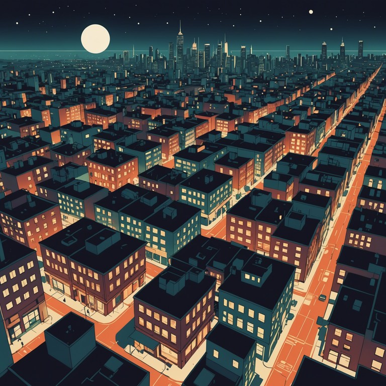 In an ambient soundscape evoking a midnight city bathed in moonlight, soft synthesized basslines intertwine with a subtle but assertive drum loop, recreating the feel of late night urban explorations. The song conjures the beauty of empty streets under starlight while maintaining a lively beat reminiscent of classic new jack swing, providing an eerie yet groovy auditory experience.