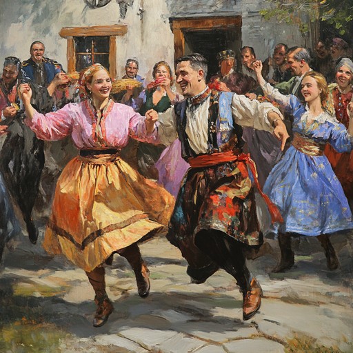 An energetic and uplifting instrumental piece that showcases the vibrant and lively spirit of traditional eastern european klezmer music. With the fiddle leading the melody, this track evokes a sense of community celebrations, dancing, and joyous gatherings. The bold and driving dynamics emphasize the passionate and spirited nature of klezmer, with intricate melodies and rhythmic variations.