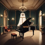 melancholy melody in an old ballroom