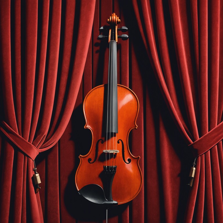 As the night deepens in a victorian era theater, a solitary violin player captures the essence of suspense and unspoken tales. The crescendo mirrors escalating tensions as hidden truths begin to surface with each mesmerizing bow stroke under the flickering candlelight.