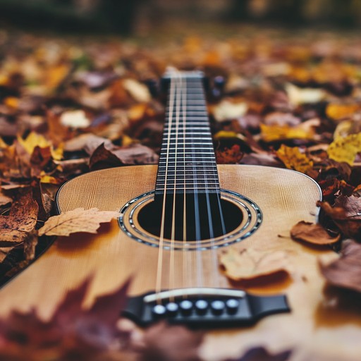 An introspective journey conveyed through the delicate strings of an acoustic guitar, inviting the listener to reflect upon the fleeting beauty of fall, where each note resonates with the quiet peace of the season.