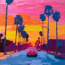 energetic drive soundtrack with funky, nostalgic rhythms.