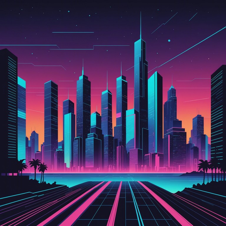 Venture into the pulsating heart of a neon soaked cityscape with vivid, electrifying synth melodies rising over energetic digital beats. Electric neon dreamscape encapsulates the essence of a bustling digital metropolis, alive with futuristic allure and pulsating with vibrant energy