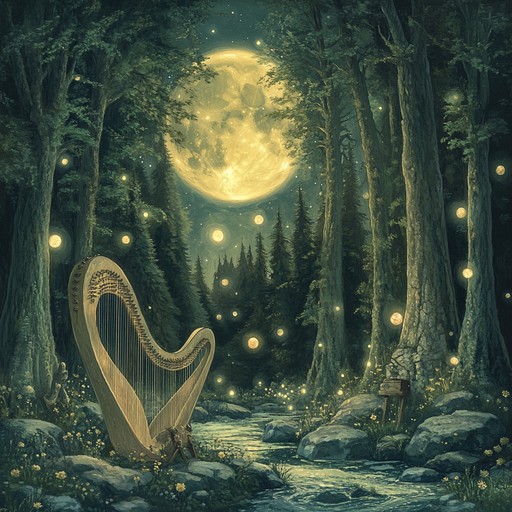 This instrumental piece transports listeners through a mystical forest, with the haunting melodies of the harp leading the way. Combining elements of both celtic and ambient genres, the composition weaves an intricate tapestry of sound, evoking imagery of hidden woodland creatures, ancient trees, and shimmering fairy lights. The use of ambient sound effects like rustling leaves and bird calls adds depth to the piece, creating an immersive and enchanting experience.