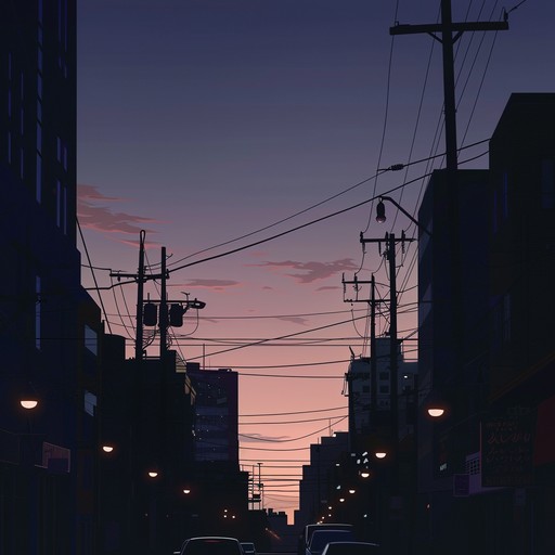 A chillwave track capturing the anxious energy of a flickering cityscape at dusk, blending soothing ambient tones with subtle yet persistent rhythmic pulses. Ideal for moments of introspective contemplation and urban exploration.