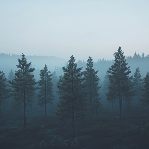 A gentle instrumental folk piece that captures the tranquility of twilight in a pine forest, with soft melodies that evoke a sense of peace and contemplation amidst nature's quiet beauty.