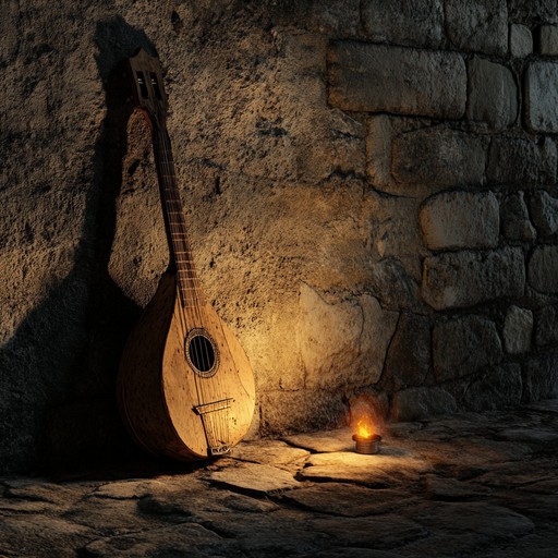 An instrumental lute performance that delves into the suspense of untold medieval stories with melancholic melodies.