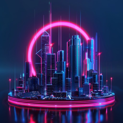 Feel the surge of triumph as synthesizers pulse through a neon drenched skyline, celebrating heroic victories in a retro futuristic digital realm of exhilarating energy and possibilities.