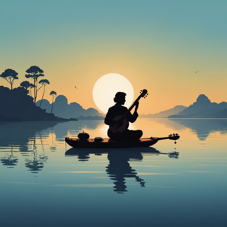 This piece captures the essence of a peaceful sunrise by the ganges, blending traditional hindustani classical music with a touch of modern elegance, offering listeners a soothing escape into tranquility.