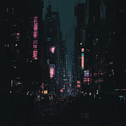 An intricate blend of fast paced drum rhythms and deep, mysterious bass lines layered with enigmatic soundscapes capturing the essence of an urban jungle at night.