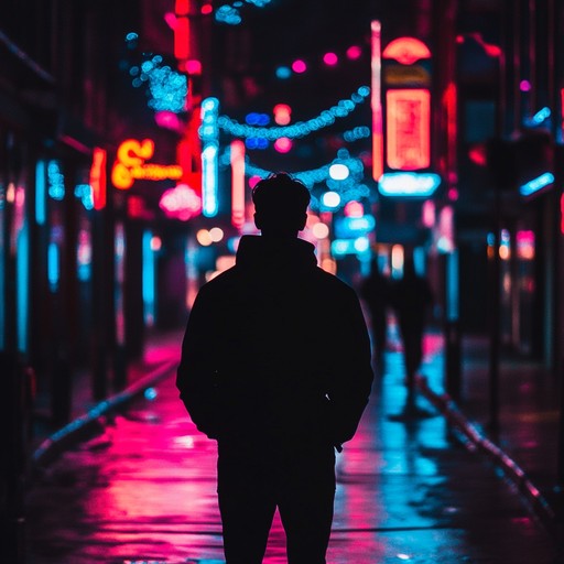 An instrumental track that fuses shimmering pop rock guitars with lush, atmospheric synths, creating a dreamlike soundscape reminiscent of city nights bathed in neon glow.