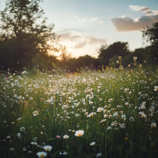 Imagine the first light of dawn spreading gently across a meadow, where each note reflects the awakening of the earth. The wooden flute's soft melodies blend with the acoustic guitar, accompanied by nature's distant sounds, crafting an eclectically harmonious piece.