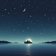 soothing melodies echo over waves, stars glisten