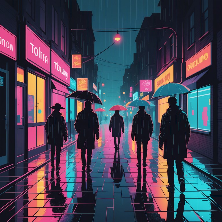 Crafting a sonic tale of sadness and technology, neon tears fall takes listeners on an emotional journey through a future cityscape. With every note and beat, it evokes feelings of isolation and reflective introspection amidst an electronic vastness dominated by soaring skylines and shadowed alleys.