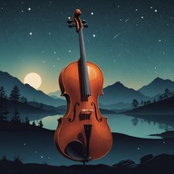 elegant cello under a moonlit sky