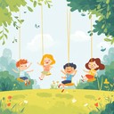 lively music for kids running in summer sun