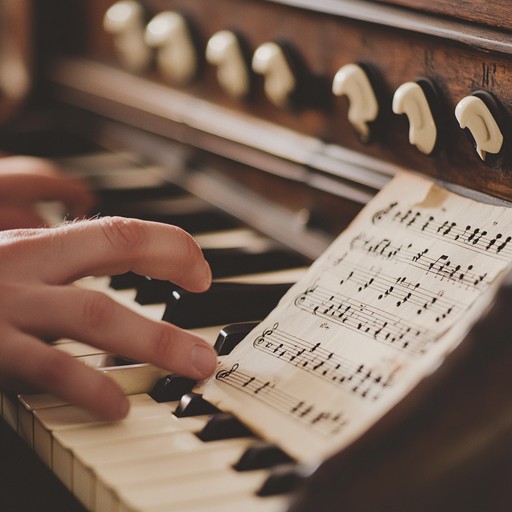 An instrumental gospel piece featuring the rich sounds of a hammond organ, capturing the warmth and soul of 1950s spiritual music, and evoking feelings of nostalgia and inner peace.