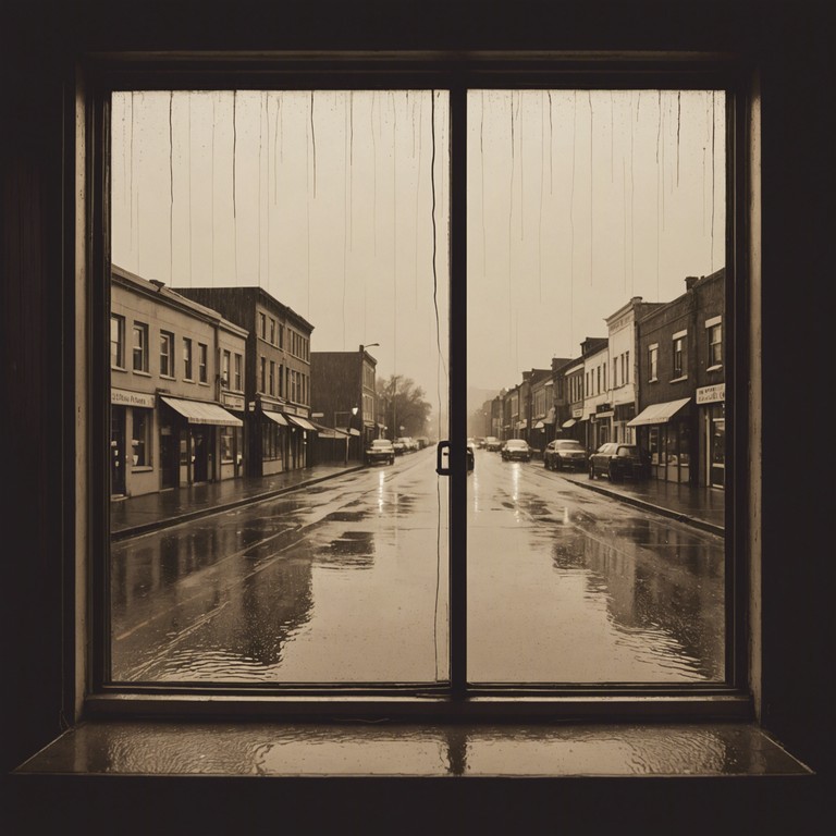 An instrumental piece capturing the essence of a rainy, introspective summer day in the 1970s, characterized by deep reflections and a sense of nostalgia. The music flows like gentle raindrops, evoking feelings of solitude and the bittersweet passage of time