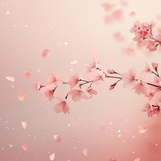 Delicate piano and strings intertwine, conjuring a heartfelt reminiscence of cherry blossoms and tender moments, celebrating the ephemeral beauty of spring days