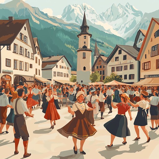 Experience a playful and festive alpine spirit with bright accordion tunes, capturing the joy and whimsy of a mountain festival. Lively melodies evoke dancing and carefree summer days.