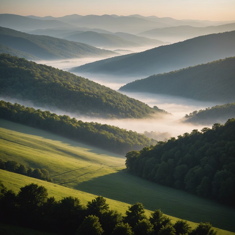 This piece brings forth a compelling auditory experience, resembling a tranquil walk through fog laden appalachian trails at dawn, where the soft strums of the banjo resonate with the quietness of nature, allowing deep personal reflection and a sense of peaceful solitude.