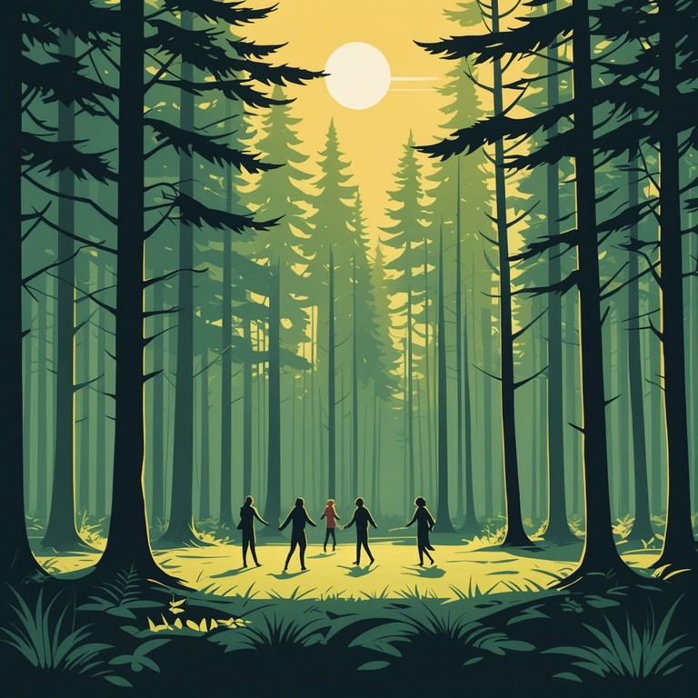 This instrumental piece combines a cheerful, upbeat melody with deeper, darker folk elements, creating a unique juxtaposition that evokes a complex emotional landscape. The use of traditional folk instruments plays against a backdrop of minor key tones, crafting an atmosphere that is both uplifting and haunting.
