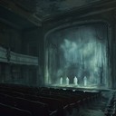 eerie night on broadway's ghostly, darkened streets.