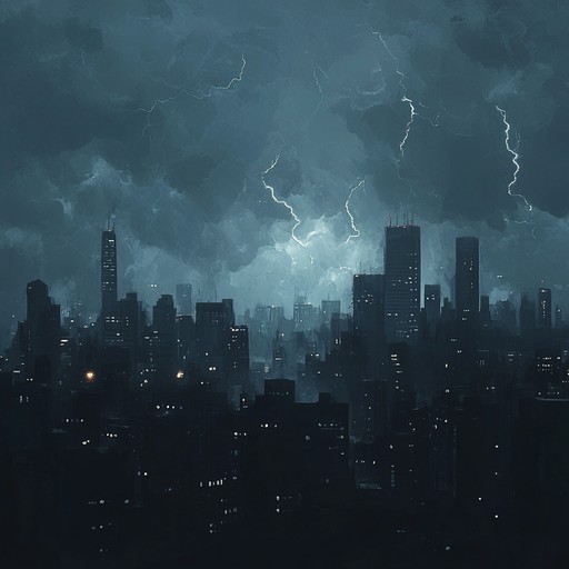 Picture navigating through a dimly lit cityscape at night; the ominous tones of the synthesizer meld with gritty, industrial beats, constructing a soundtrack steeped in tension and mystery. Every step feels fraught with danger, every shadow holds secrets. This composition intertwines the raw power of trip hop rhythms with spectral melodies, creating a narrative of suspense and uncertainty